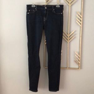 7 For All Mankind Dark Wash Skinny Jeans - Size 29